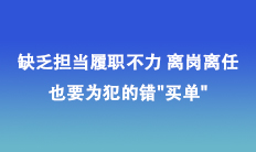 缺乏擔(dān)當(dāng)履職不力 離崗離任也要為犯的錯(cuò)買(mǎi)單
