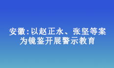 安徽:以趙正永、張堅(jiān)等案為鏡鑒開(kāi)展警示教育