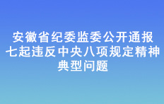 安徽省紀(jì)委監(jiān)委公開通報七起違反中央八項(xiàng)規(guī)定精神典型問題